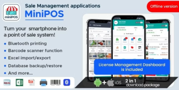 MiniPOS Offline - Xamarin.Forms Mobile POS Application with License System 2.1.8