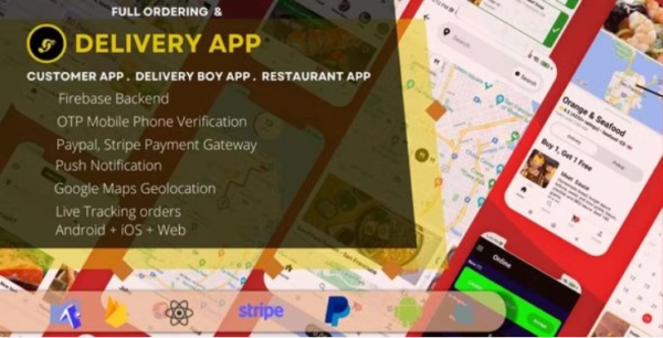 Multi Restaurants Food Delivery App + Admin Panel