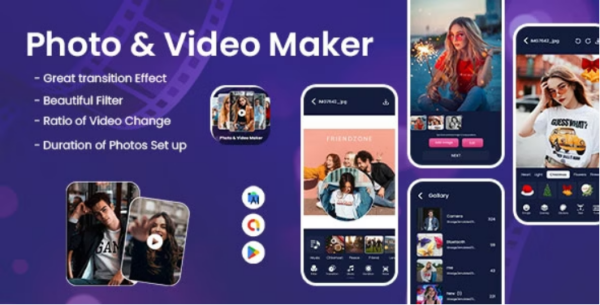 Photo Video Maker With Music - Music Video Status Maker - Video Editor - Photo to Video Maker