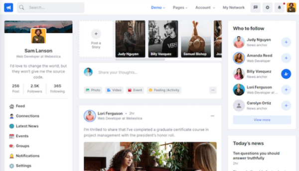 Social – Network, Community and Event Theme 1.1.0