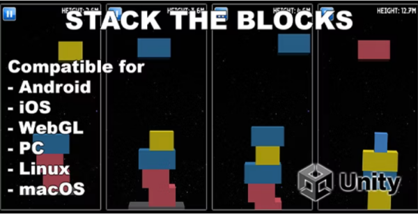 Stack The Blocks - Unity One Tap Game (Android, iOS, WebGL, HTML, PC)