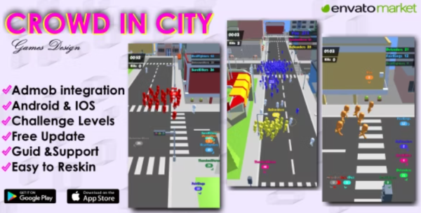 Crowd in City - Unity 3D Game Template for Android & IOS Source Code