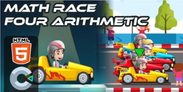 Math Race Four Arithmetic – HTML5 Game – C3P