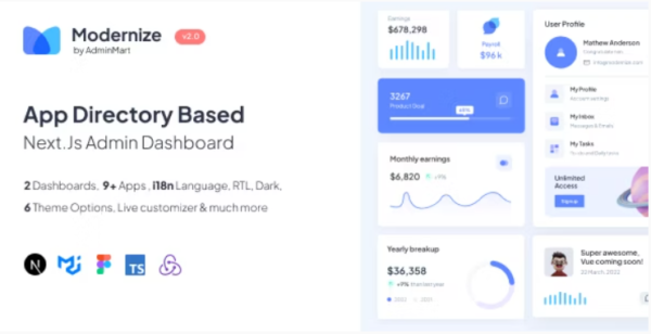 Modernize Next Js Admin Dashboard with App Directory 2.0