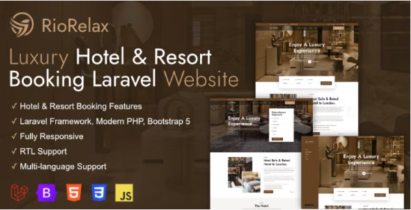 RioRelax – Laravel Luxury Hotel & Resort Booking Website 1.6.1