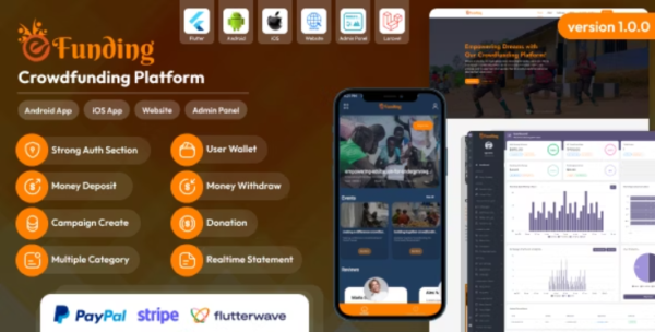 eFunding - Crowdfunding Platform Android and iOS App | Website | Admin Panel 2.2