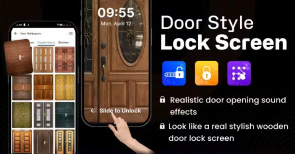 Door Style Lock Screen - Shutter Lock Screen Themes - Admob - Android App