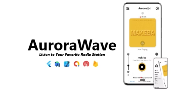 AuroraWave - Single Station Radio App | ADMOB, ONESIGNAL, FIREBASE