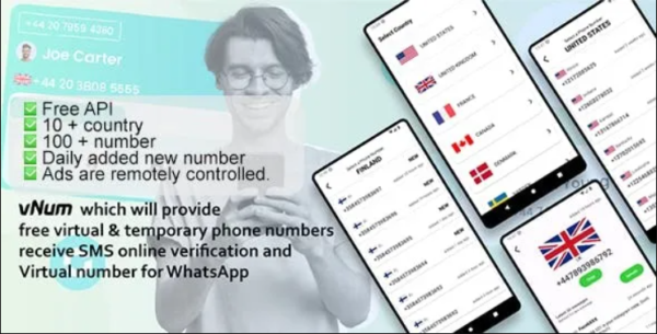 vNum: Virtual Number -Receive SMS Online Verification